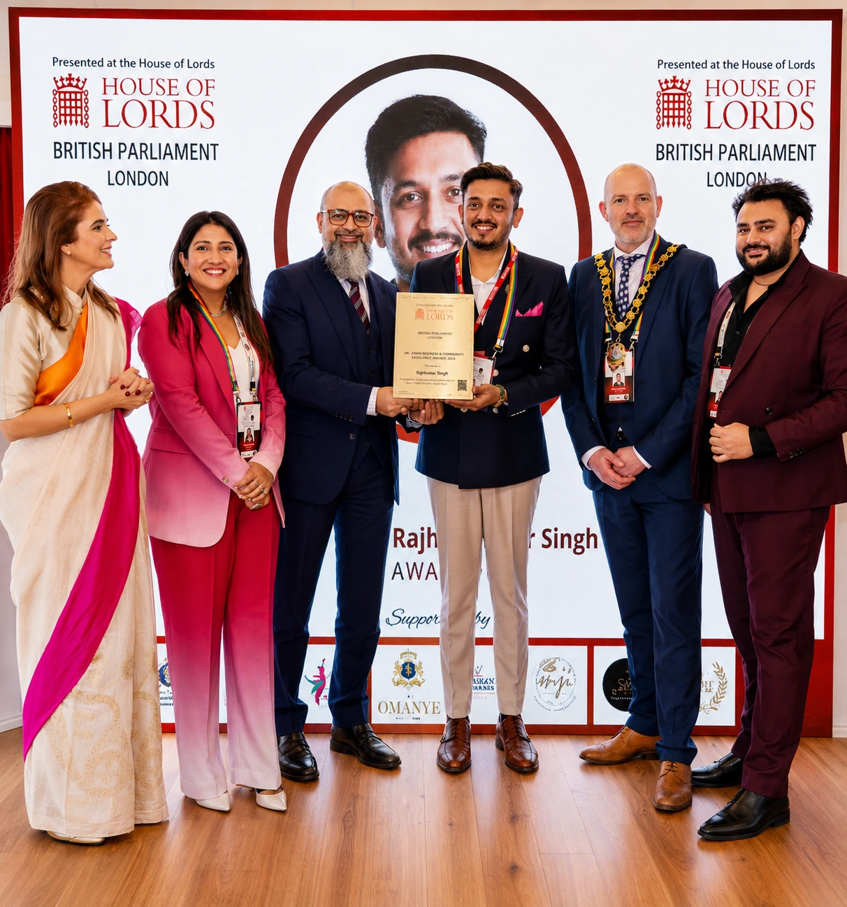 Receiving recognition at the House of Lords