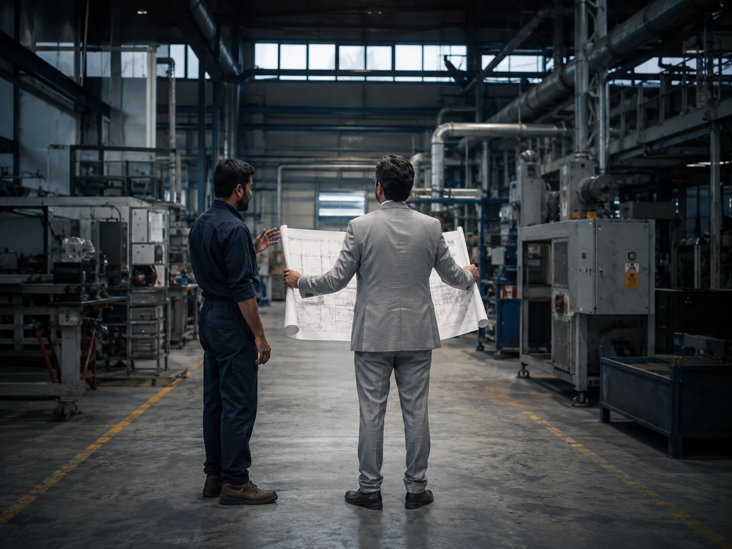 A factory floor during a site assessment